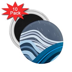 Waves Ink Abstract Texture Art 2 25  Magnets (10 Pack) 