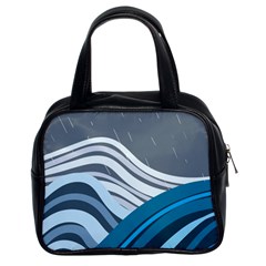 Waves Ink Abstract Texture Art Classic Handbag (two Sides) by uniart180623