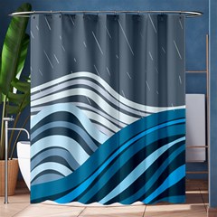 Waves Ink Abstract Texture Art Shower Curtain 60  X 72  (medium)  by uniart180623