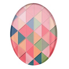 Background Geometric Triangle Oval Glass Fridge Magnet (4 Pack) by uniart180623