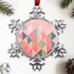 Background Geometric Triangle Metal Large Snowflake Ornament by uniart180623