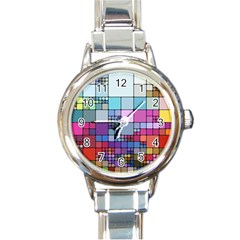 To Dye Abstract Visualization Round Italian Charm Watch