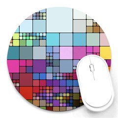 To Dye Abstract Visualization Round Mousepad by uniart180623