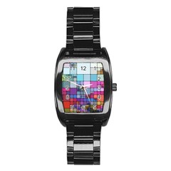 To Dye Abstract Visualization Stainless Steel Barrel Watch by uniart180623