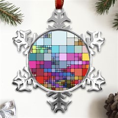 To Dye Abstract Visualization Metal Small Snowflake Ornament by uniart180623