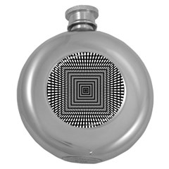 Focus Squares Optical Illusion Round Hip Flask (5 Oz) by uniart180623