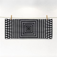 Focus Squares Optical Illusion Hand Towel by uniart180623