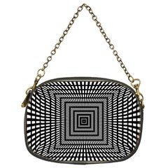 Focus Squares Optical Illusion Chain Purse (two Sides) by uniart180623