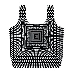 Focus Squares Optical Illusion Full Print Recycle Bag (l) by uniart180623