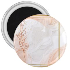 Leaves Marble Frame Background 3  Magnets by uniart180623