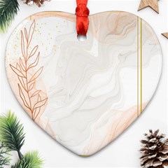 Leaves Marble Frame Background Ornament (heart) by uniart180623