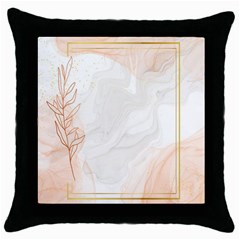 Leaves Marble Frame Background Throw Pillow Case (black) by uniart180623