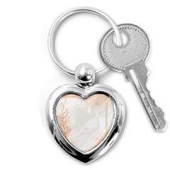 Leaves Marble Frame Background Key Chain (heart) by uniart180623