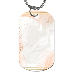 Leaves Marble Frame Background Dog Tag (one Side) by uniart180623