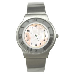 Leaves Marble Frame Background Stainless Steel Watch by uniart180623