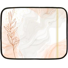 Leaves Marble Frame Background Fleece Blanket (mini) by uniart180623