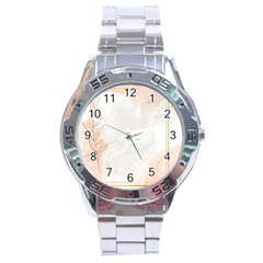 Leaves Marble Frame Background Stainless Steel Analogue Watch by uniart180623