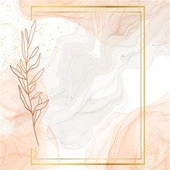 Leaves Marble Frame Background Play Mat (square) by uniart180623