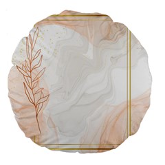 Leaves Marble Frame Background Large 18  Premium Flano Round Cushions by uniart180623