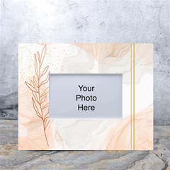 Leaves Marble Frame Background White Tabletop Photo Frame 4 x6  by uniart180623