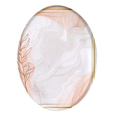 Leaves Marble Frame Background Oval Glass Fridge Magnet (4 Pack) by uniart180623