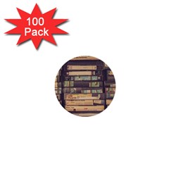 Books Antique Worn Spent Romance 1  Mini Buttons (100 Pack)  by uniart180623