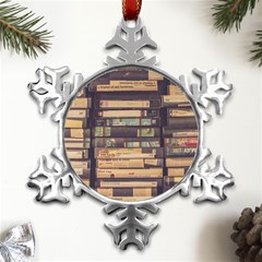 Books Antique Worn Spent Romance Metal Small Snowflake Ornament by uniart180623