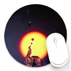 High Speed Waterdrop Drops Water Round Mousepad by uniart180623