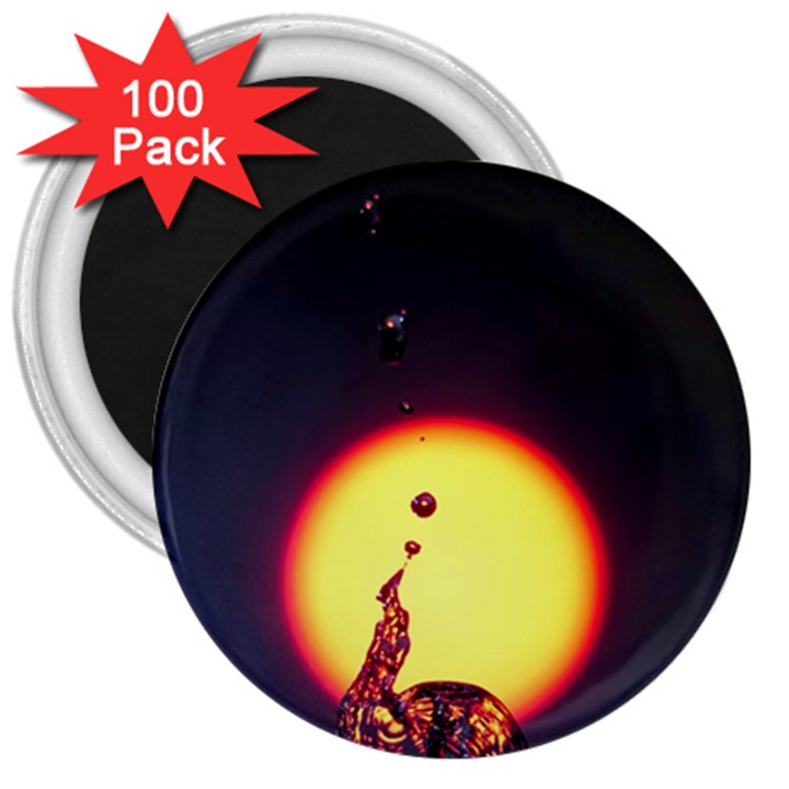 High Speed Waterdrop Drops Water 3  Magnets (100 pack)