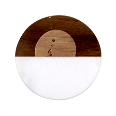 High Speed Waterdrop Drops Water Classic Marble Wood Coaster (round)  by uniart180623