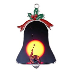 High Speed Waterdrop Drops Water Metal Holly Leaf Bell Ornament