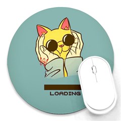 Loading Cat Cute Cuddly Animal Sweet Plush Round Mousepad by uniart180623