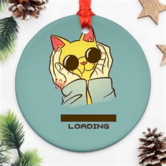 Loading Cat Cute Cuddly Animal Sweet Plush Ornament (round) by uniart180623