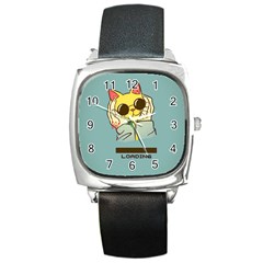 Loading Cat Cute Cuddly Animal Sweet Plush Square Metal Watch by uniart180623