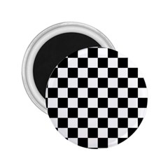 Black White Checker Pattern Checkerboard 2 25  Magnets by uniart180623