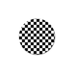 Black White Checker Pattern Checkerboard Golf Ball Marker (4 Pack) by uniart180623