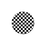 Black White Checker Pattern Checkerboard Golf Ball Marker (4 pack) Front