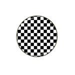 Black White Checker Pattern Checkerboard Hat Clip Ball Marker (4 pack) Front