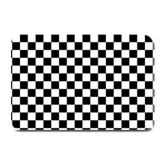 Black White Checker Pattern Checkerboard Plate Mats by uniart180623