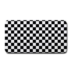 Black White Checker Pattern Checkerboard Medium Bar Mat by uniart180623