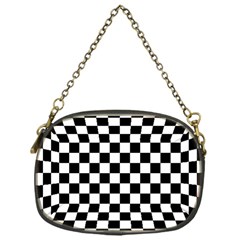 Black White Checker Pattern Checkerboard Chain Purse (one Side) by uniart180623