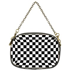 Black White Checker Pattern Checkerboard Chain Purse (two Sides) by uniart180623