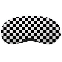 Black White Checker Pattern Checkerboard Sleeping Mask by uniart180623