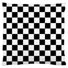 Black White Checker Pattern Checkerboard Large Cushion Case (two Sides) by uniart180623