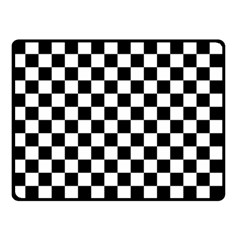 Black White Checker Pattern Checkerboard Two Sides Fleece Blanket (small) by uniart180623