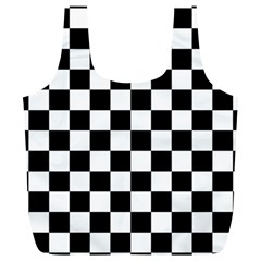 Black White Checker Pattern Checkerboard Full Print Recycle Bag (xl) by uniart180623