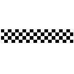 Black White Checker Pattern Checkerboard Large Premium Plush Fleece Scarf  by uniart180623