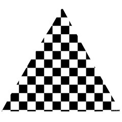 Black White Checker Pattern Checkerboard Wooden Puzzle Triangle by uniart180623