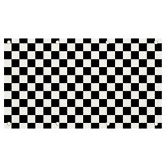 Black White Checker Pattern Checkerboard Banner And Sign 7  X 4  by uniart180623