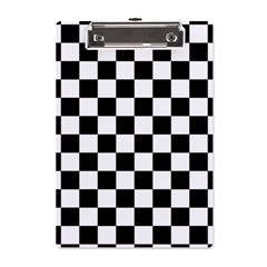 Black White Checker Pattern Checkerboard A5 Acrylic Clipboard by uniart180623